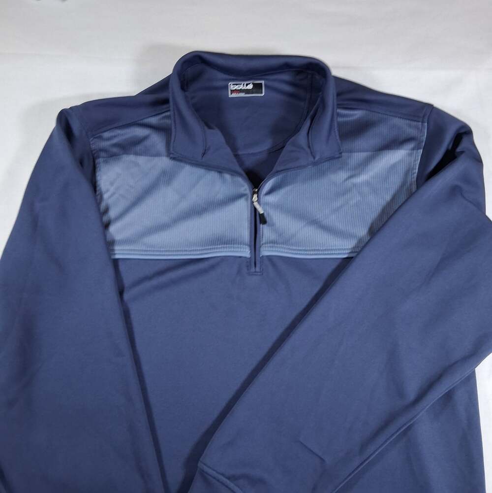 Bolle Men's Large 1/4 Zip Performance Pullover Blue Long Sleeve Athletic Golf